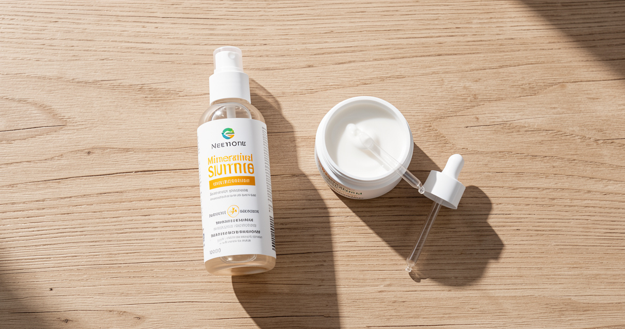 Morning skincare routine for sensitive skin with mineral sunscreen and barrier repair moisturizer
