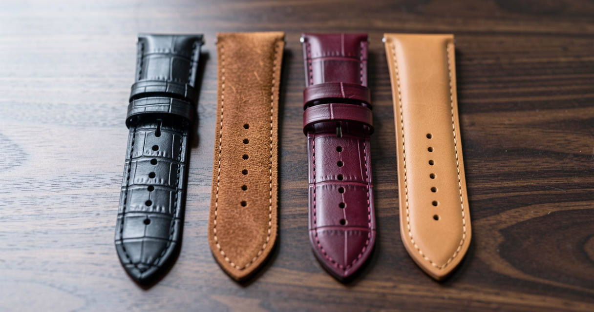 Leather strap watch grades compared: calfskin, cordovan, alligator