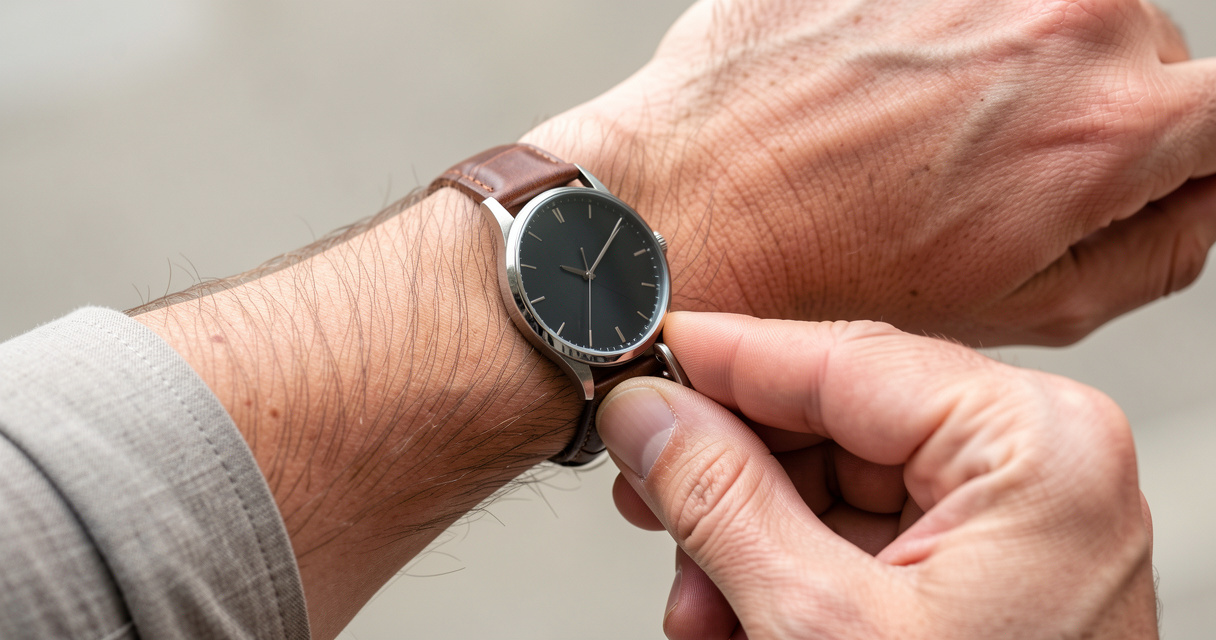 Adjusting a leather strap watch clasp for a perfect wrist fit